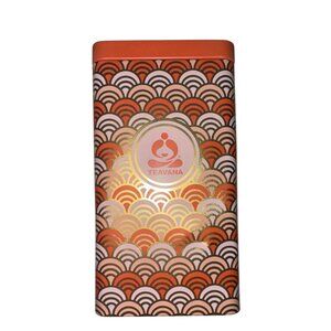 Teavana Tea Canister 7 Oz Orange Rectangle RARE Asian MCM-Style AirTight Empty